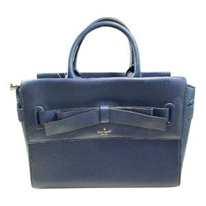 New Kate Spade Leather Satchel Bag Natala Avalon Place French Navy Green Tag NWT